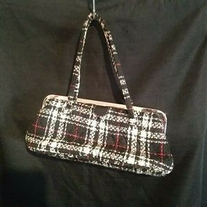 Vera Bradley plaid wool kisslock clutch handbag